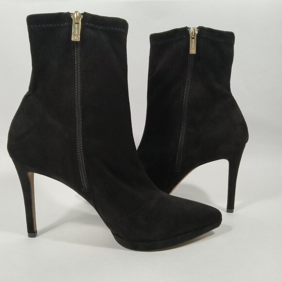 JESSICA SIMPSON Valyn Pointed Toe Ankle Boot In Black Faux Suede Womens Size 9 - Picture 7 of 15